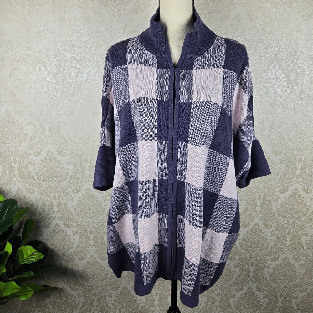 Southern Proper Size L/XL (8-14) Perry Cape in Cloud Pink and Grisaille Plaid